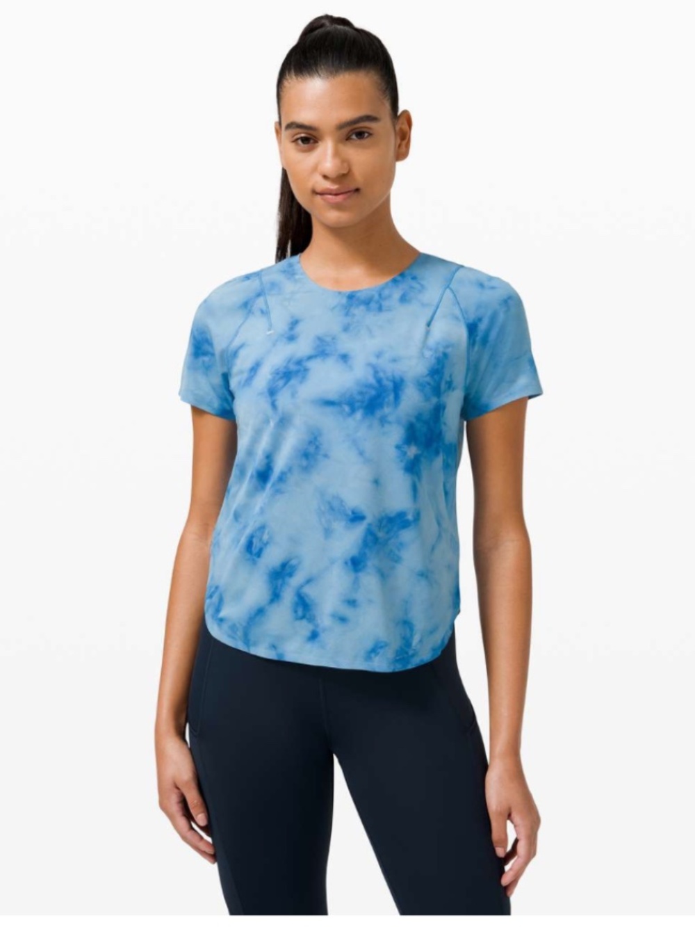 Lululemon Lightweight Run Kit Short Sleeve Tidal Dye Vapor Hawaiian Blue